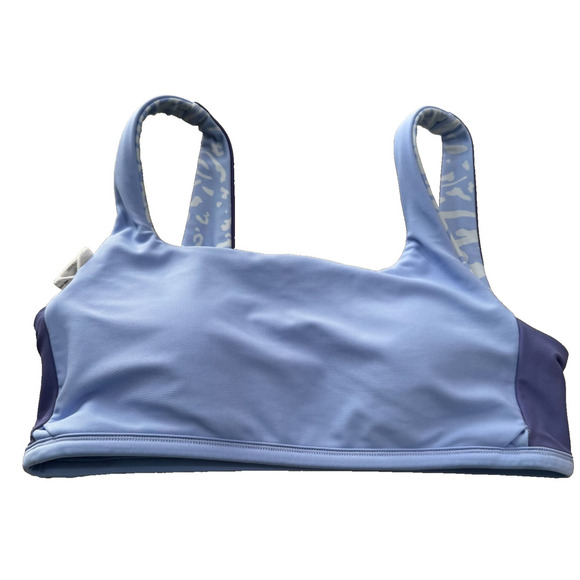 NWT Athleta Girl XL/14 Reversible Vitamin Sea Bikini Top Nina Animal Blue - Picture 3 of 7